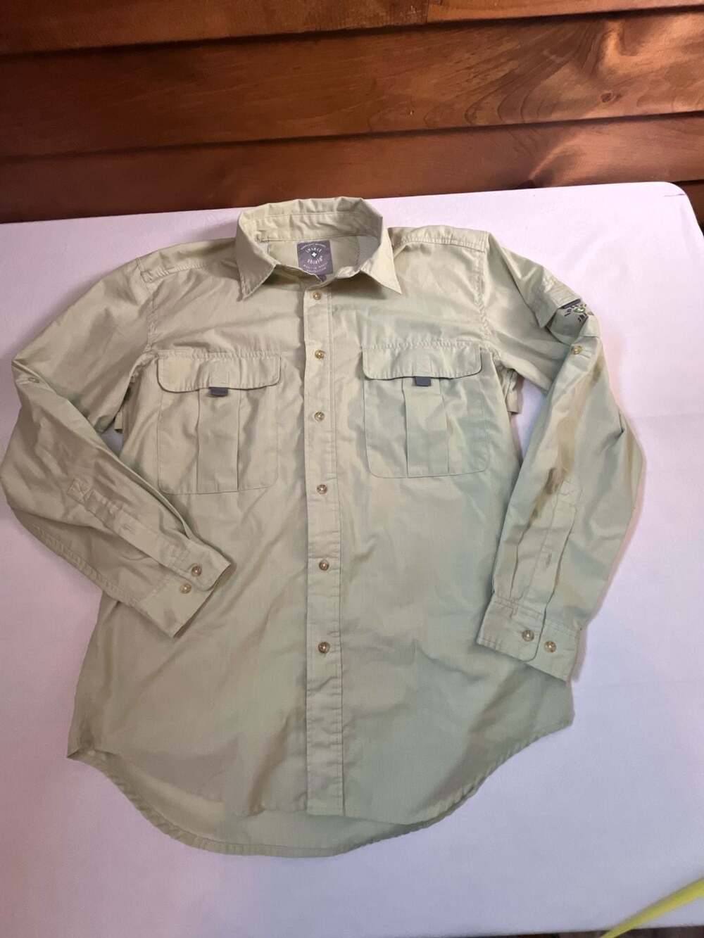 Insect Shield Men's Long Sleeve Field Shirt Pro Utility Button-Up Sage Green S